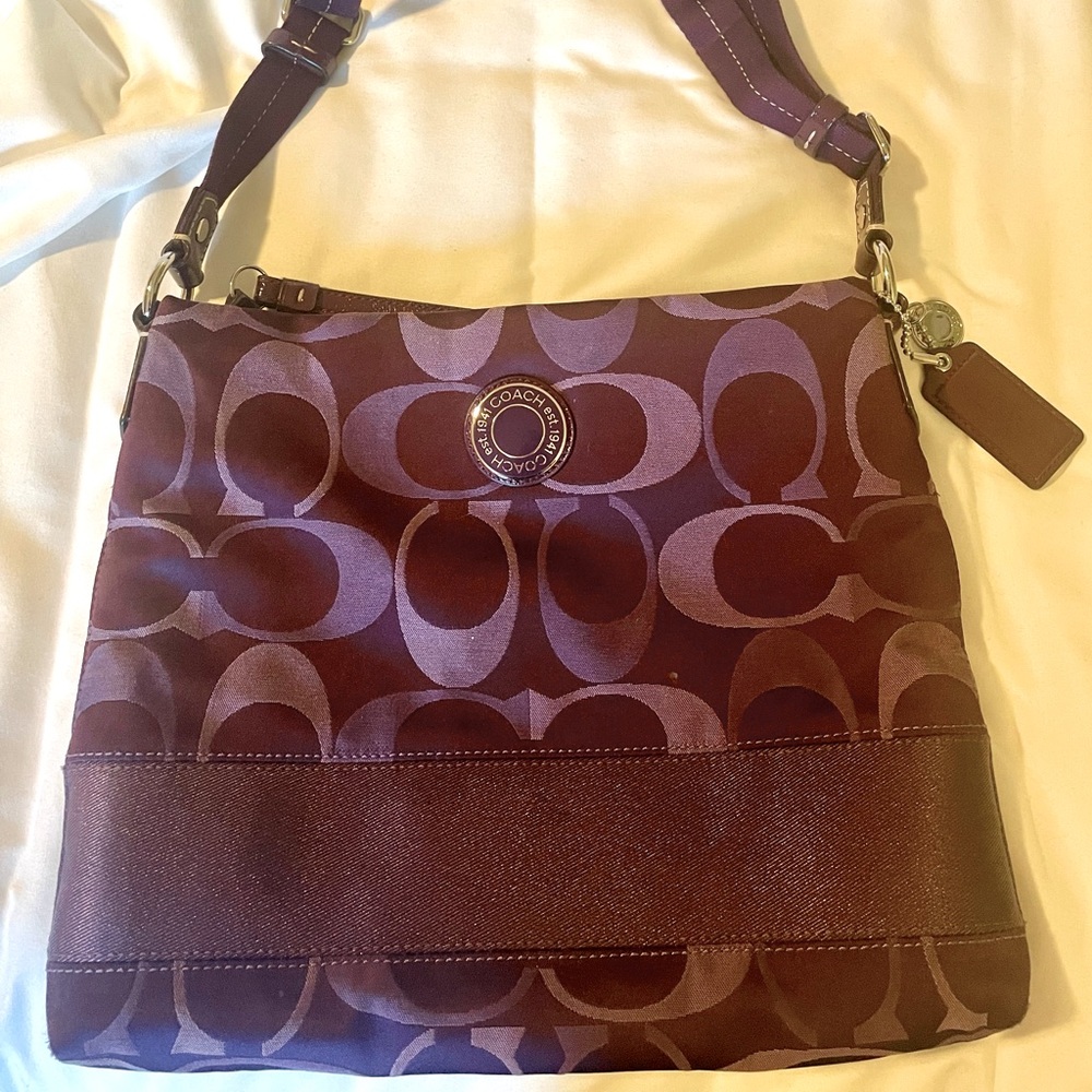 COACH CROSSBODY BAG OPTICAL PURPLE